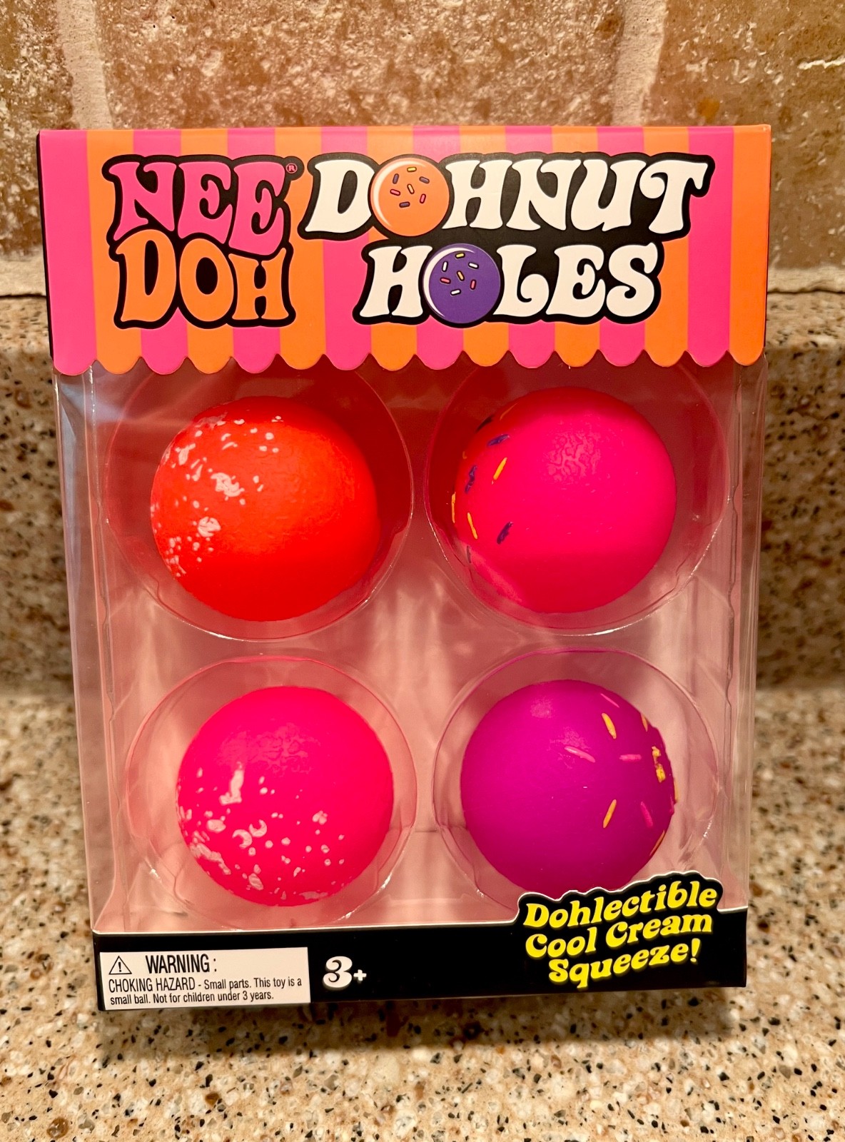 *Authentic-Fast Ship!*-Needoh 4 PACK SET DOHNUT HOLES-NEE DOH-squishy fidget toy