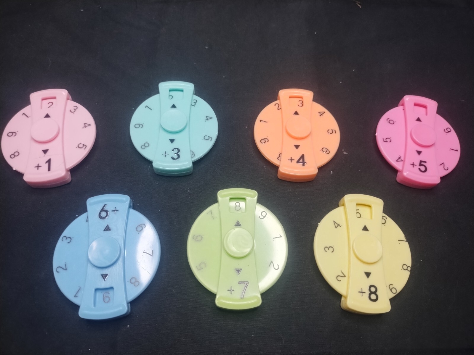 SET of 7 Math Facts Fidget Spinners Addition Game Educational Toys