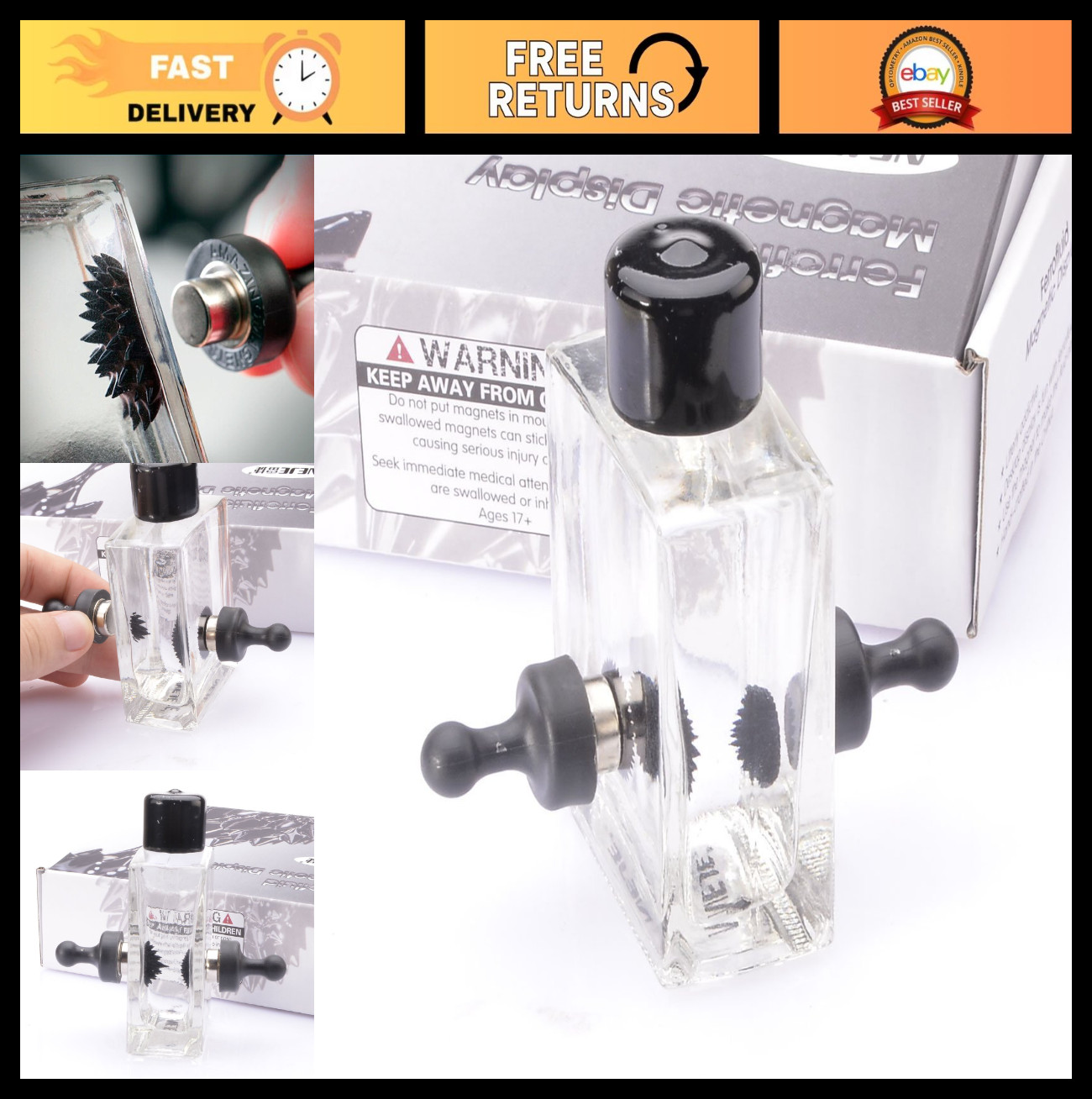 Magnetic Ferrofluid Display Bottle – Cool Science Toy for Adults & Desk Decor