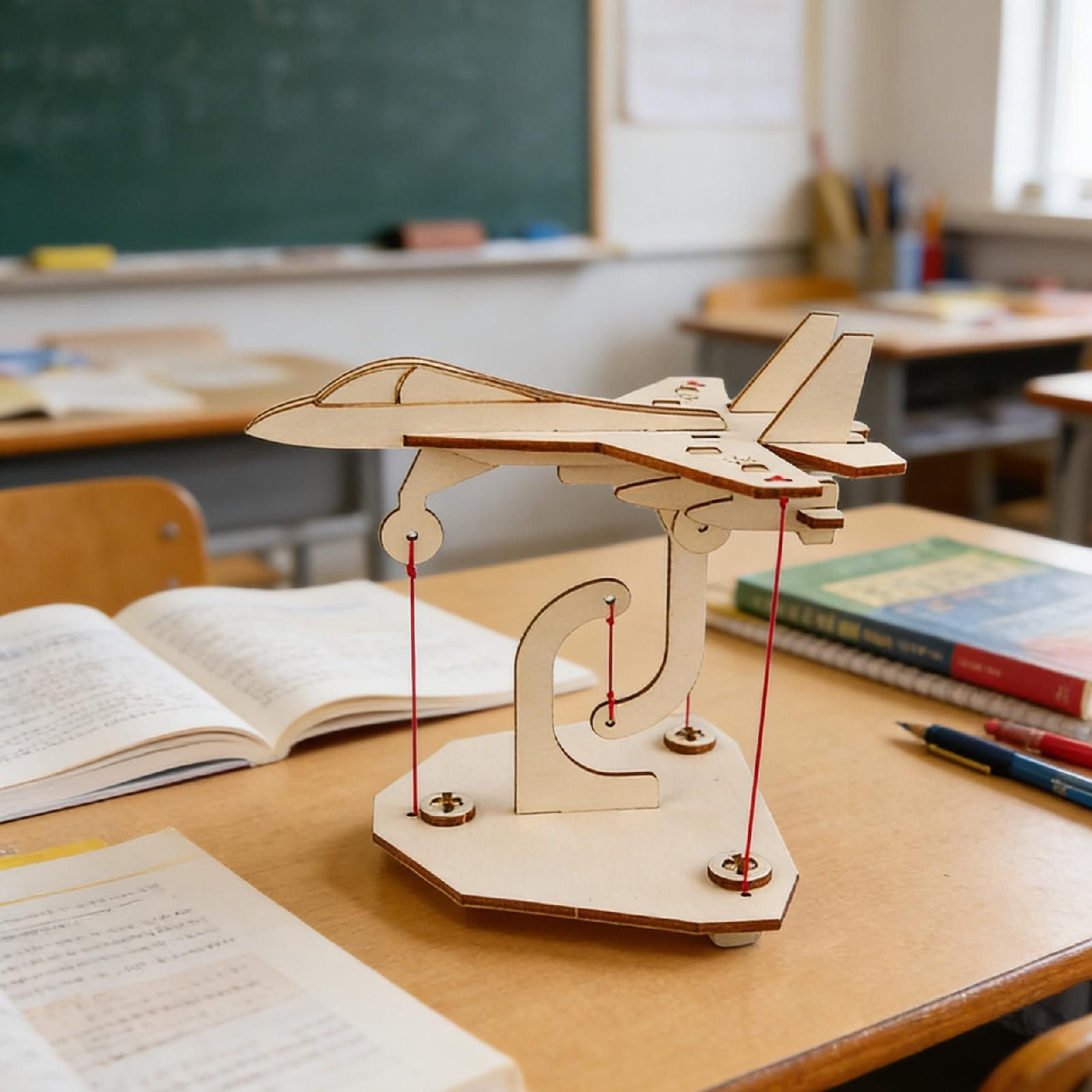 Wooden Suspension Aircraft Model Kit Teaching Aid Classroom Demonstration Hand