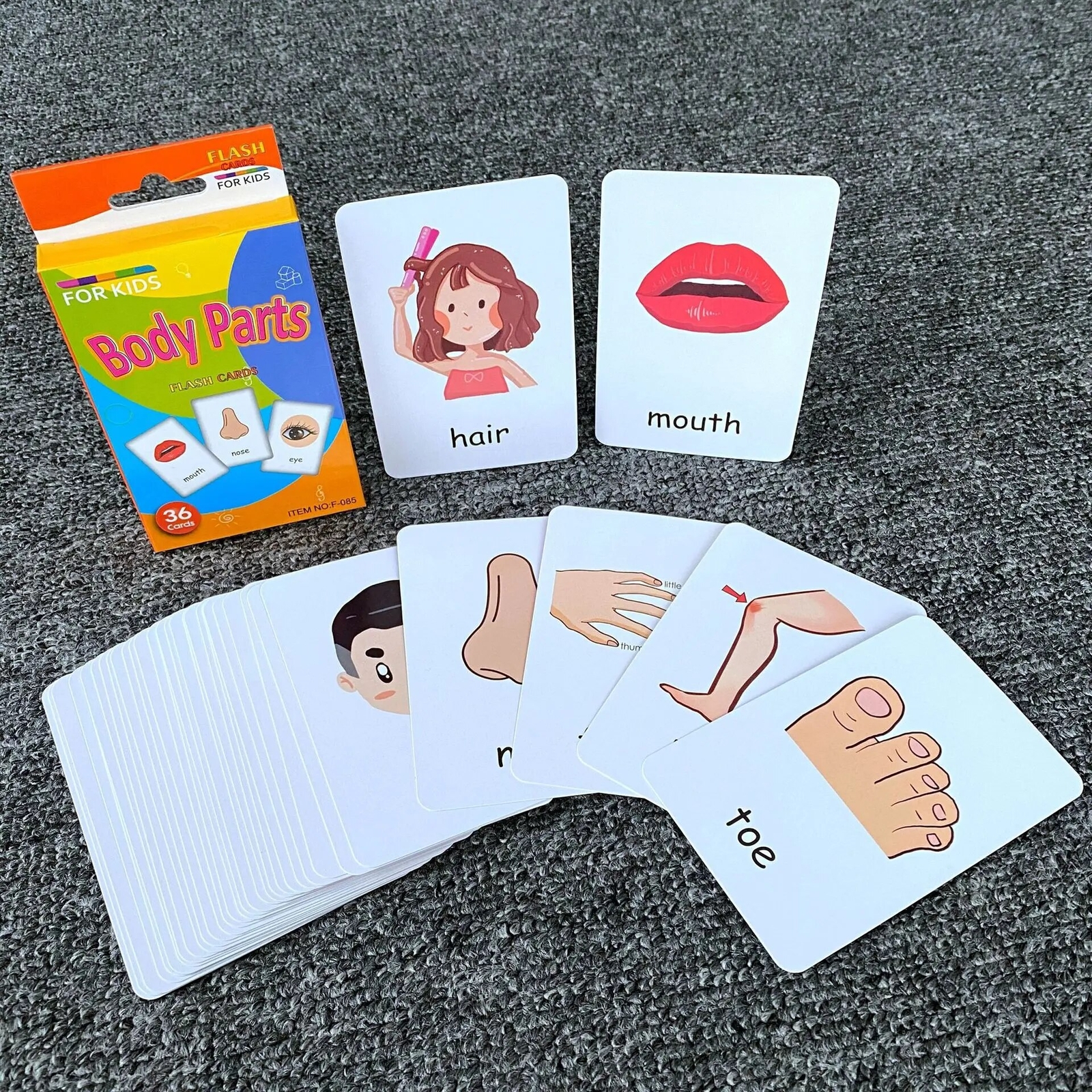 Children Baby Cognition Cards Body Parts Animal Fruits Double Side Flashcards Mo