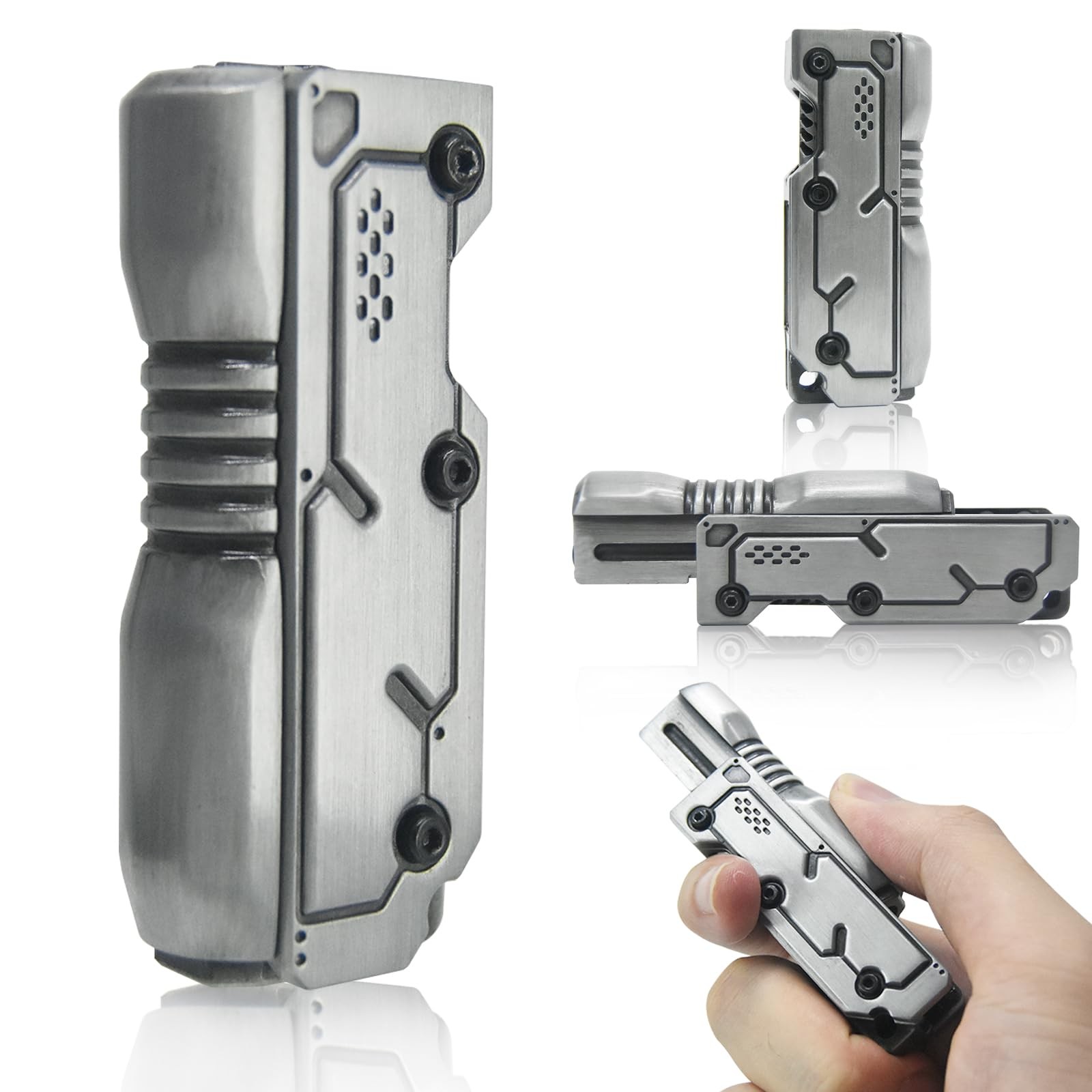 HIDEDC Machine Soul Fidget Slider – Metal Toys EDC Small, Silver