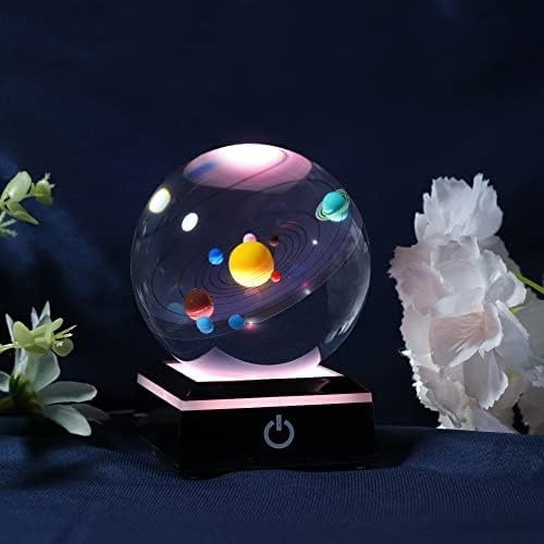 3d Solar System Model Crystal Ball 80mm 3.15inch – Outer Space Astronomy Gift…