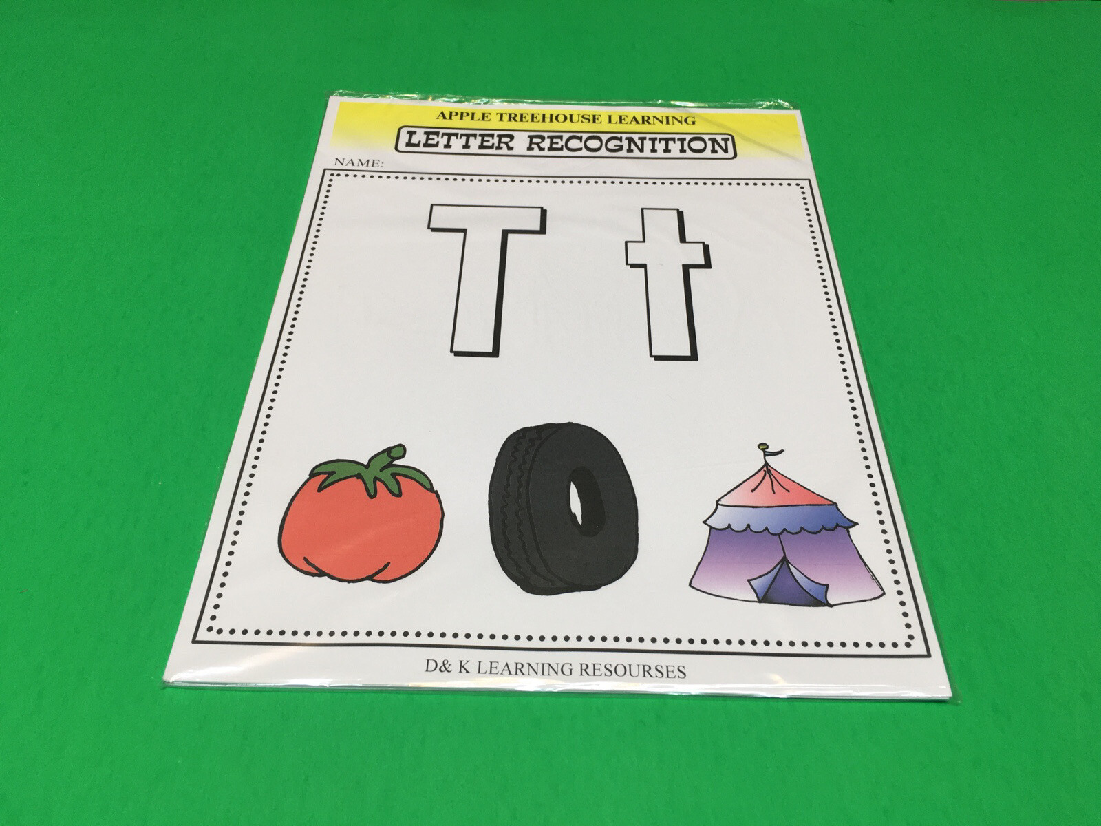 Letter Tt – Apple Treehouse Worksheets – Preschool Teaching supplies 20pgs