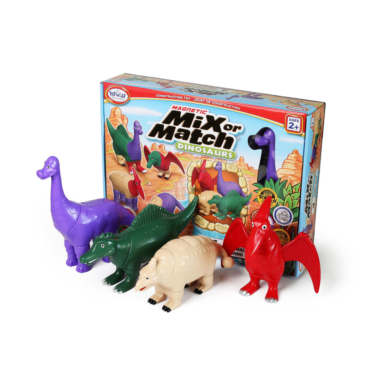 New – Popular Playthings Magnetic Mix or Match Dinosaurs: Set #2 – Ages 2+