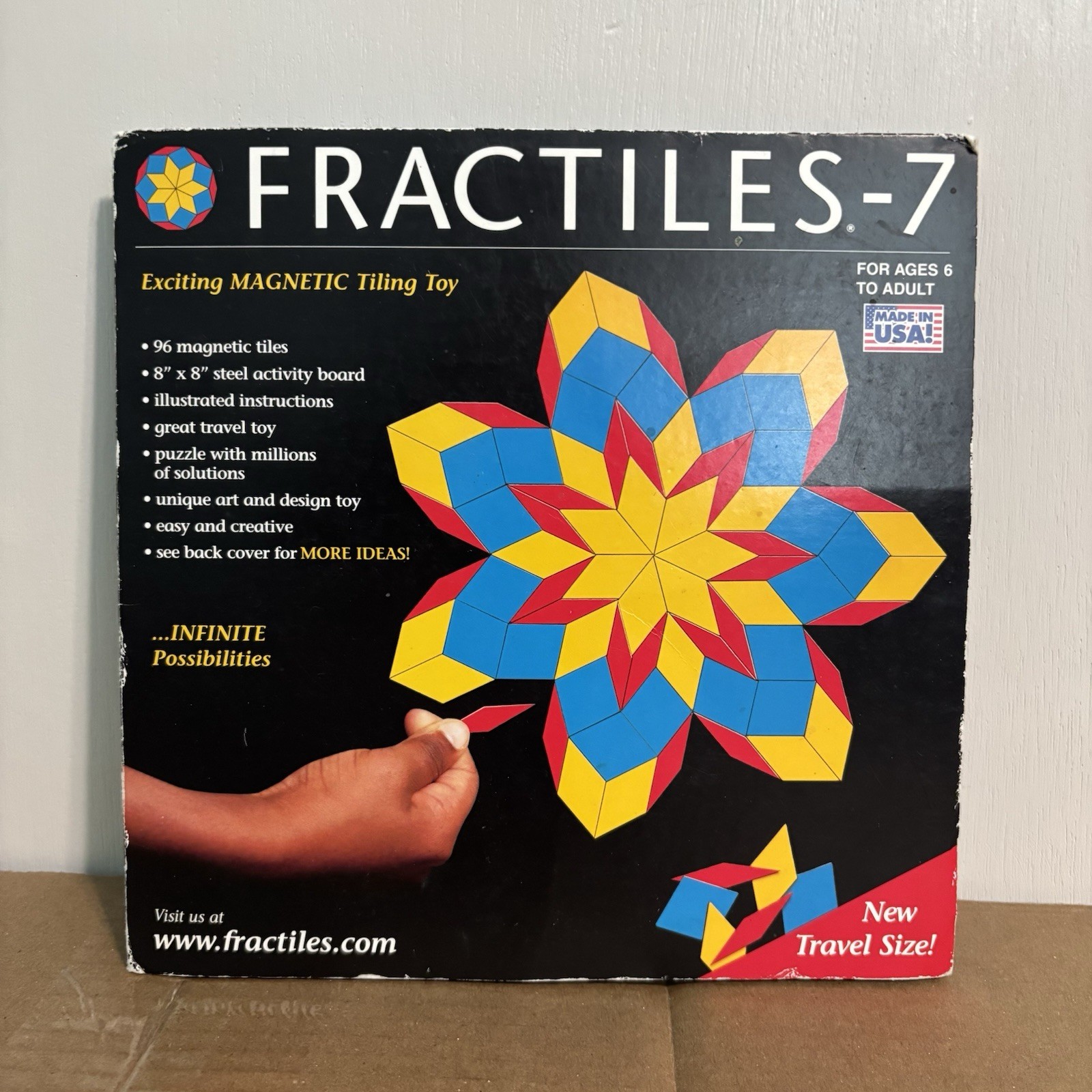 Fractiles-7 & Symmetry Magnetic Tile Toy Math Pattern Geometry Travel Size