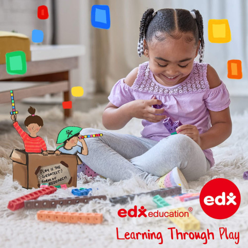 edxeducation Four Color Plastic Base Ten Set – 121 Pieces – Hands-on Math…