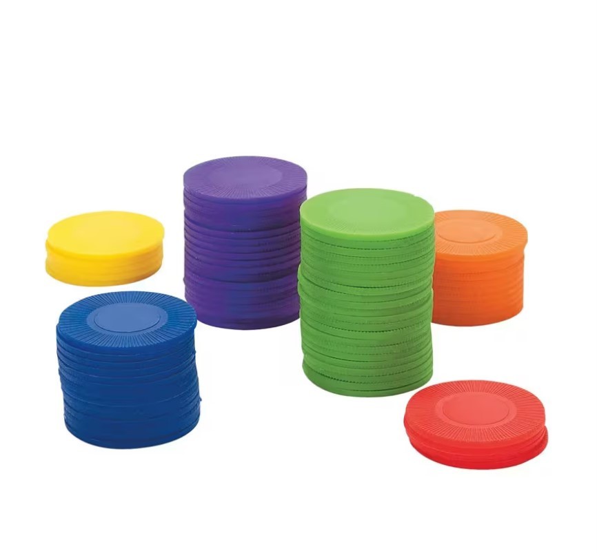 Assorted Bright Color Counting Chips 600 Pc Stackable Learning Counters