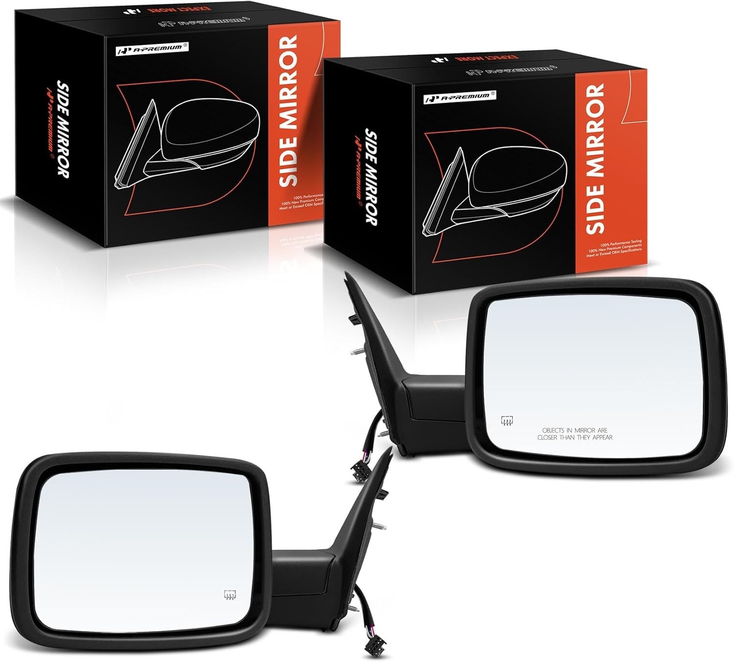 Pair (2) Driver and Passenger Side Power Door Mirror – Compatible with Ram 1500