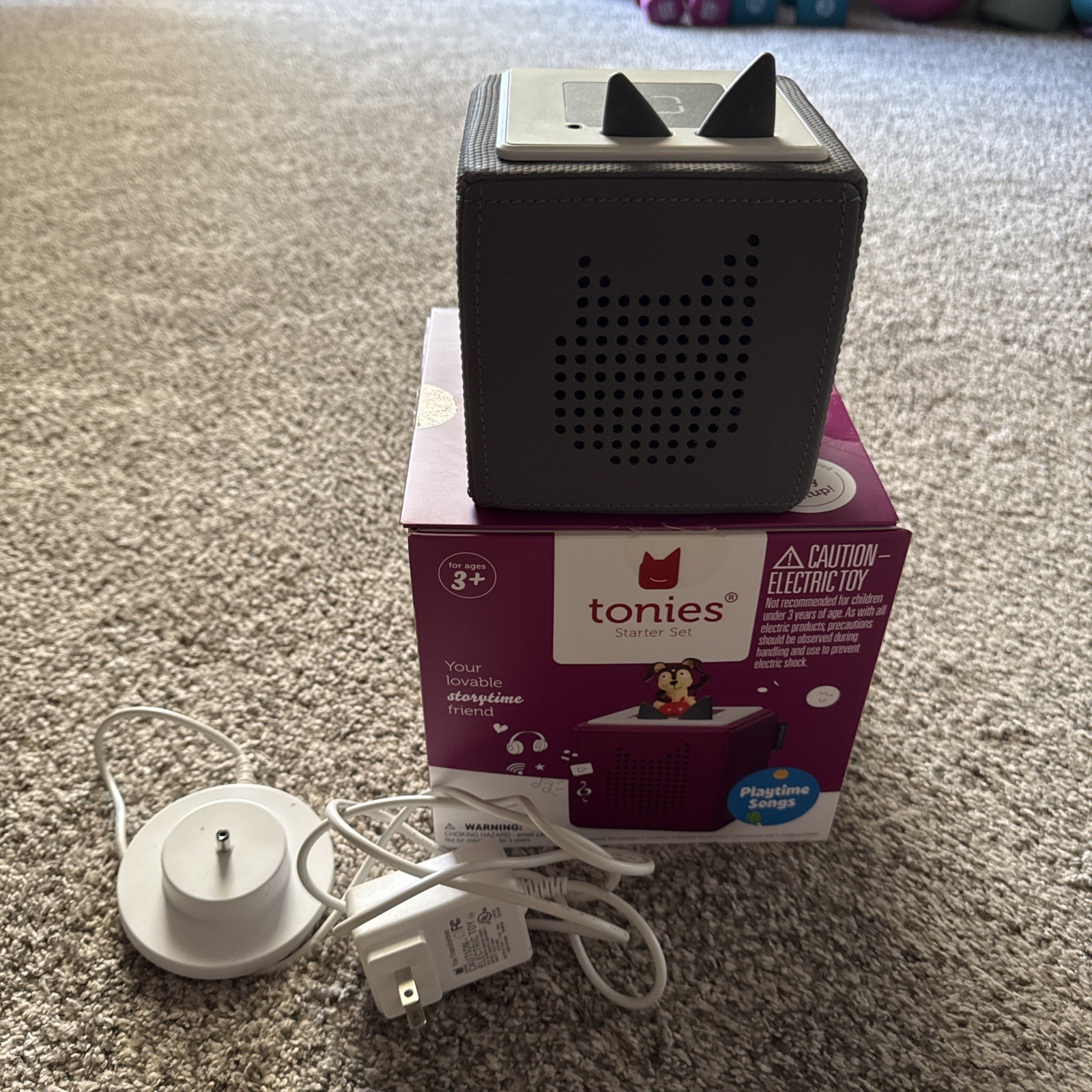 Tonies Toniebox Grey Audio Box Player Includes Charger (Please Read)