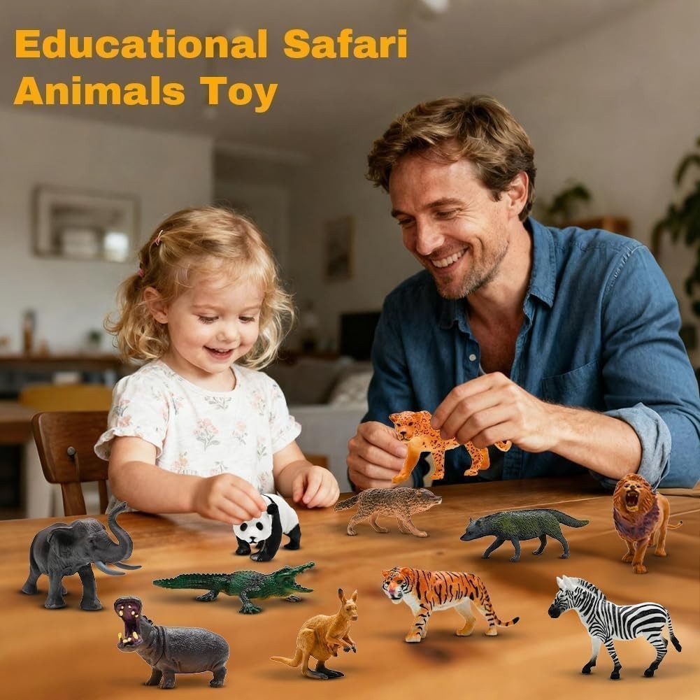 Safari Animals Figures Toys, Realistic Wild Zoo Animal Figurines, Plastic Afr…
