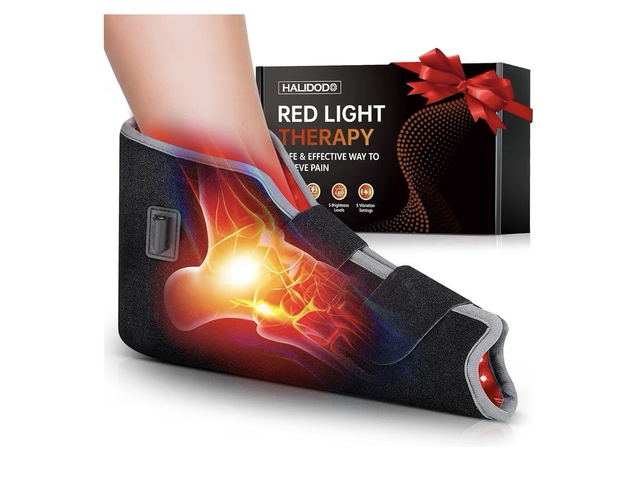 HALIDODO Red Light Therapy Foot Wrap, 660nm&850nm Near Infrared Light Therapy