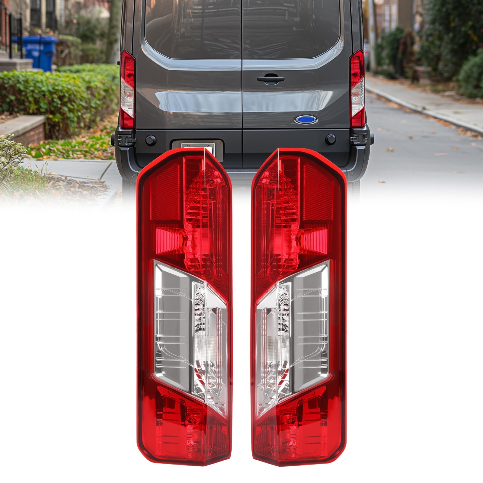 HECASA Pair Tail Light Compatible with 2015-2024 Ford Transit 150 250 350 350HD