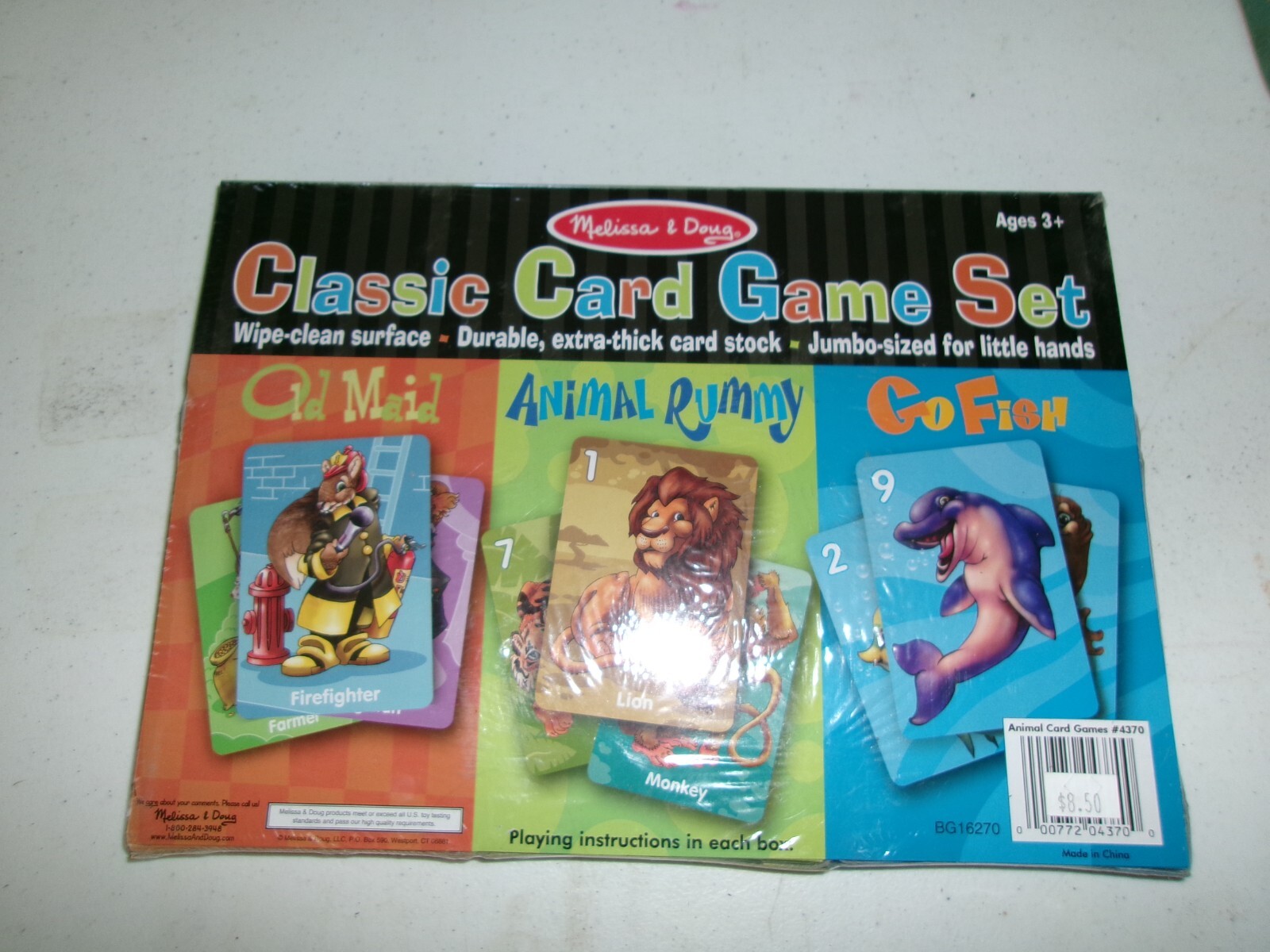New Melissa & Doug CLASSIC CARD GAME SET: Go Fish, Animal Rummy, Old Maid