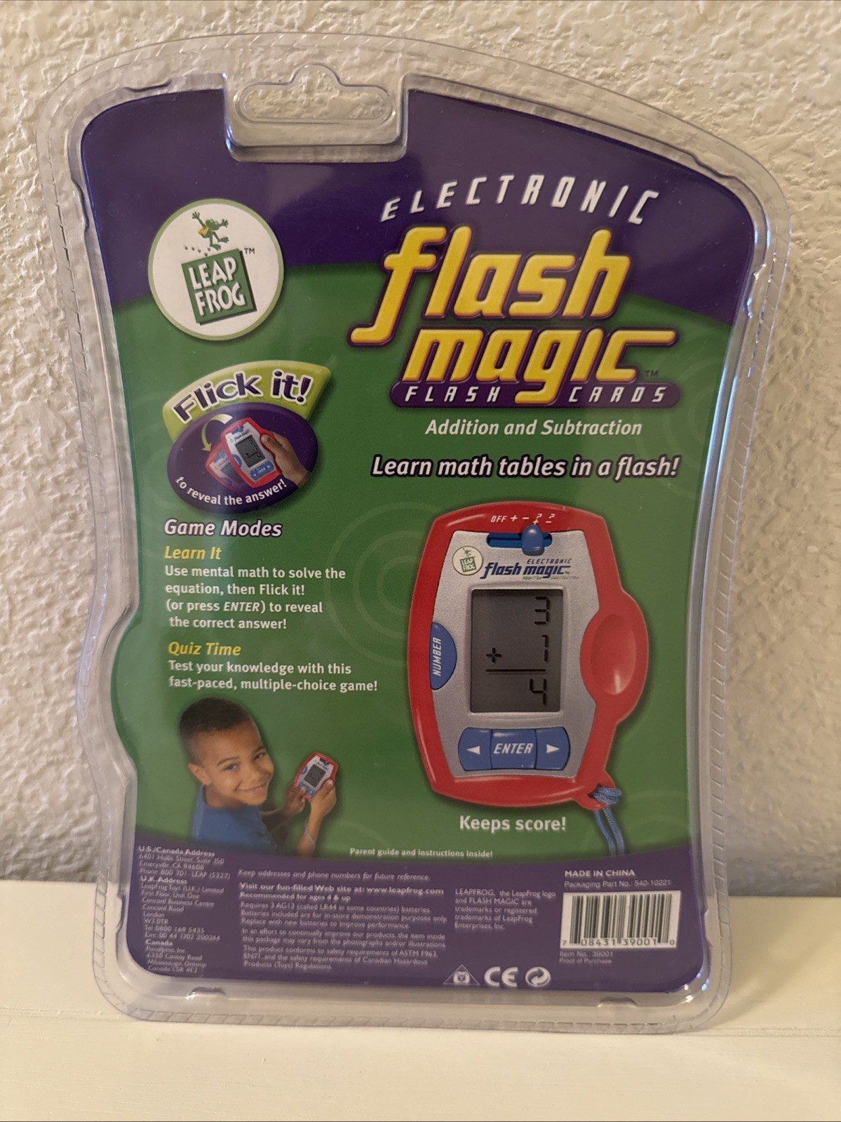 Leap Frog Flash Magic Electronic Handheld Game Addition & Subtraction Works