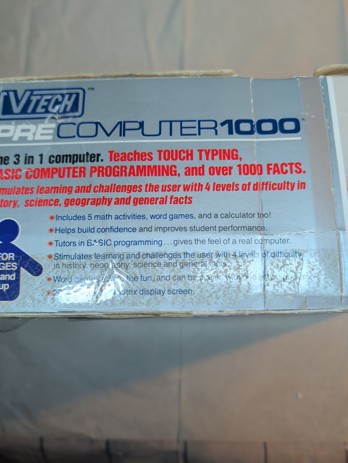 Vintage 1988 VTech PreComputer 1000 Learning Computer Tested Working w/ Box