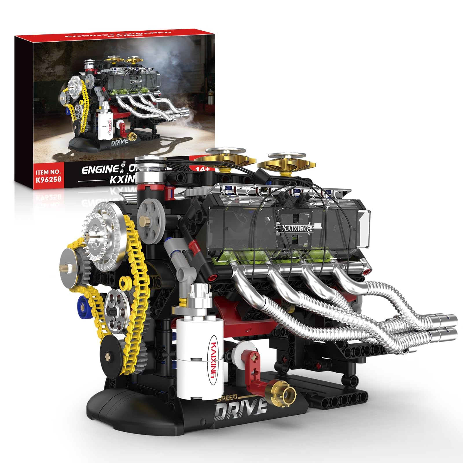 V8 Engine Model Kit that Runs, Mini Engine Building Set, Visible Car Engine M…