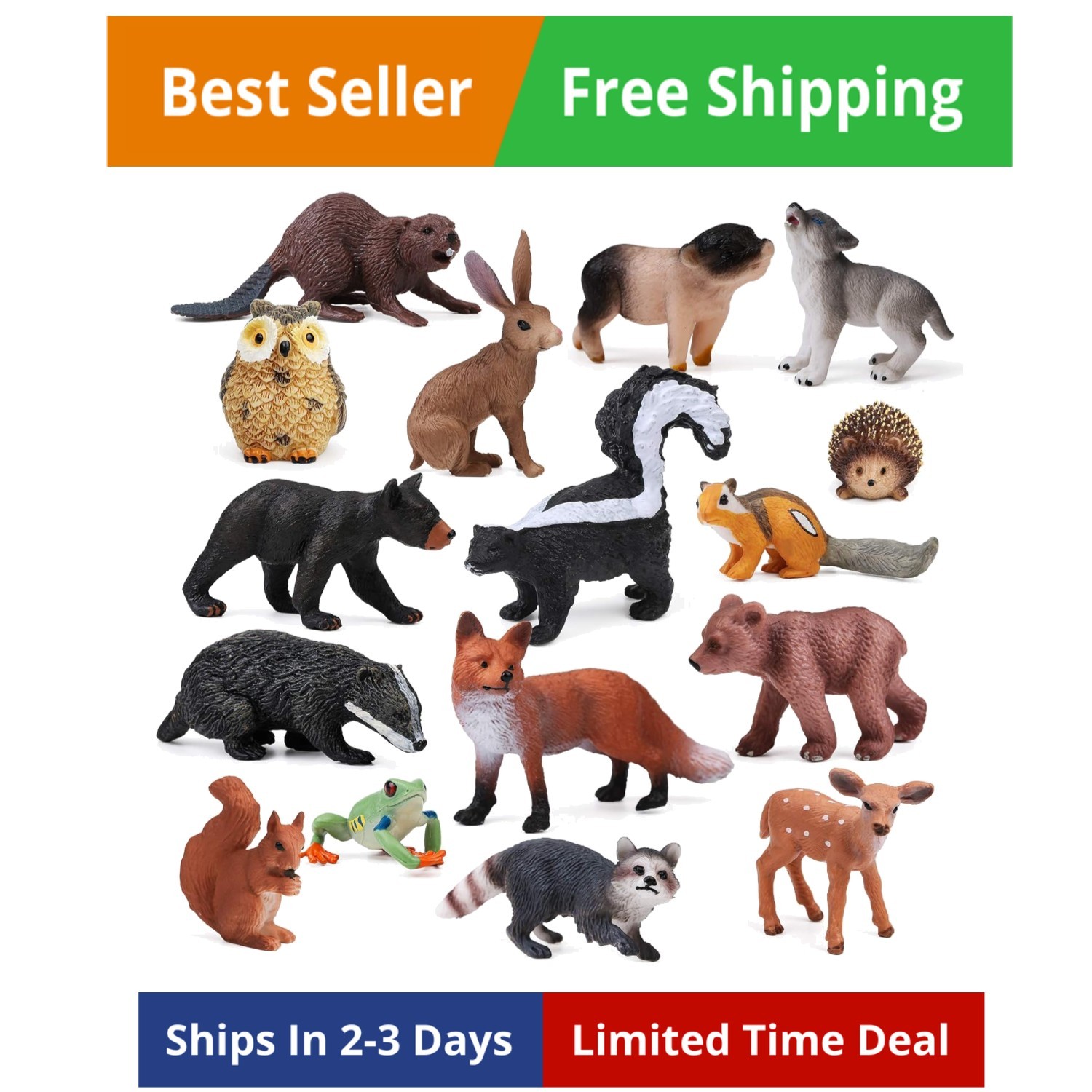 16PCS Forest Animals Baby Figures, Woodland Creatures Figurines, Miniature To…