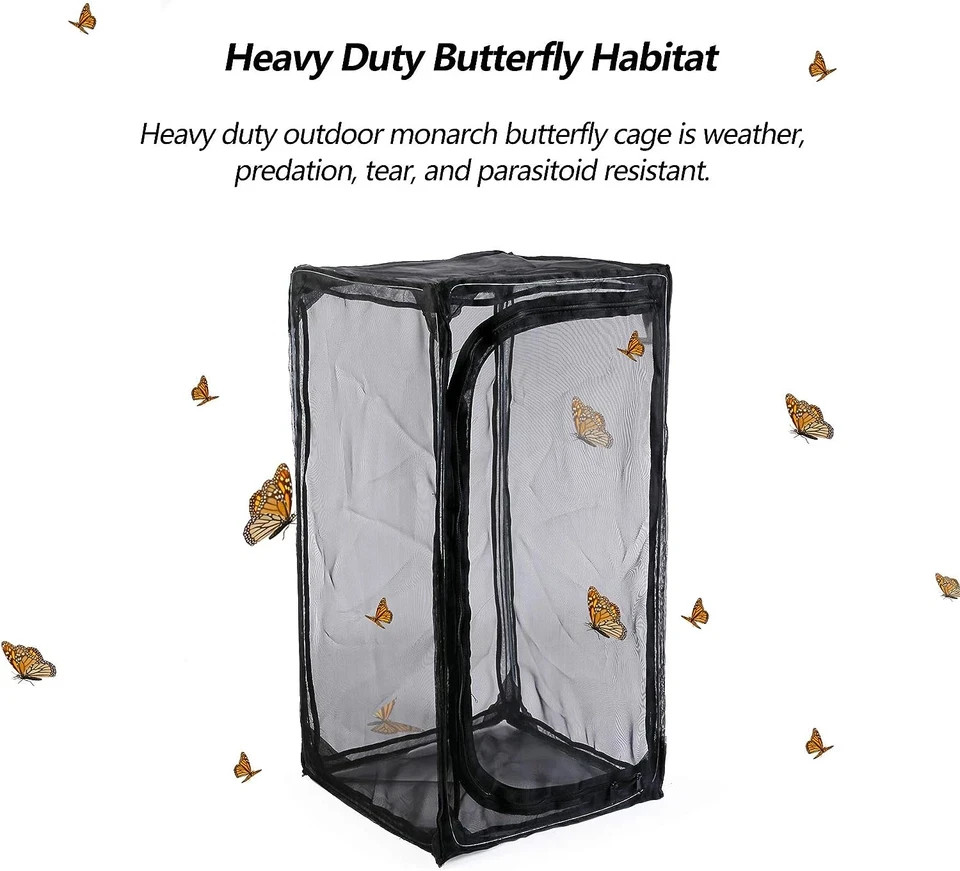 30″ Heavy Duty Monarch Butterfly Habitat, Outdoor Collapsible Insect Mesh Cage T