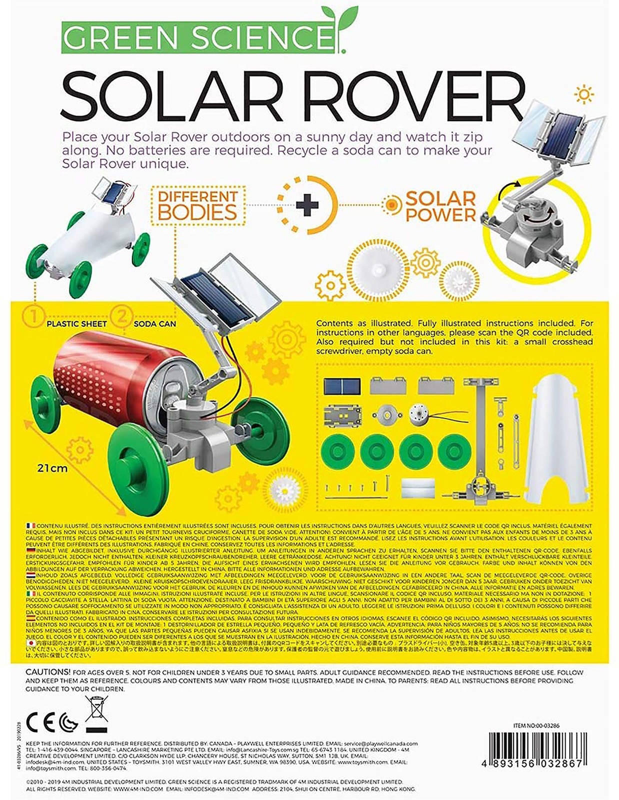 Green Science Solar Rover, DIY STEAM Powered Kids Science Kit, Boys & Girls A…