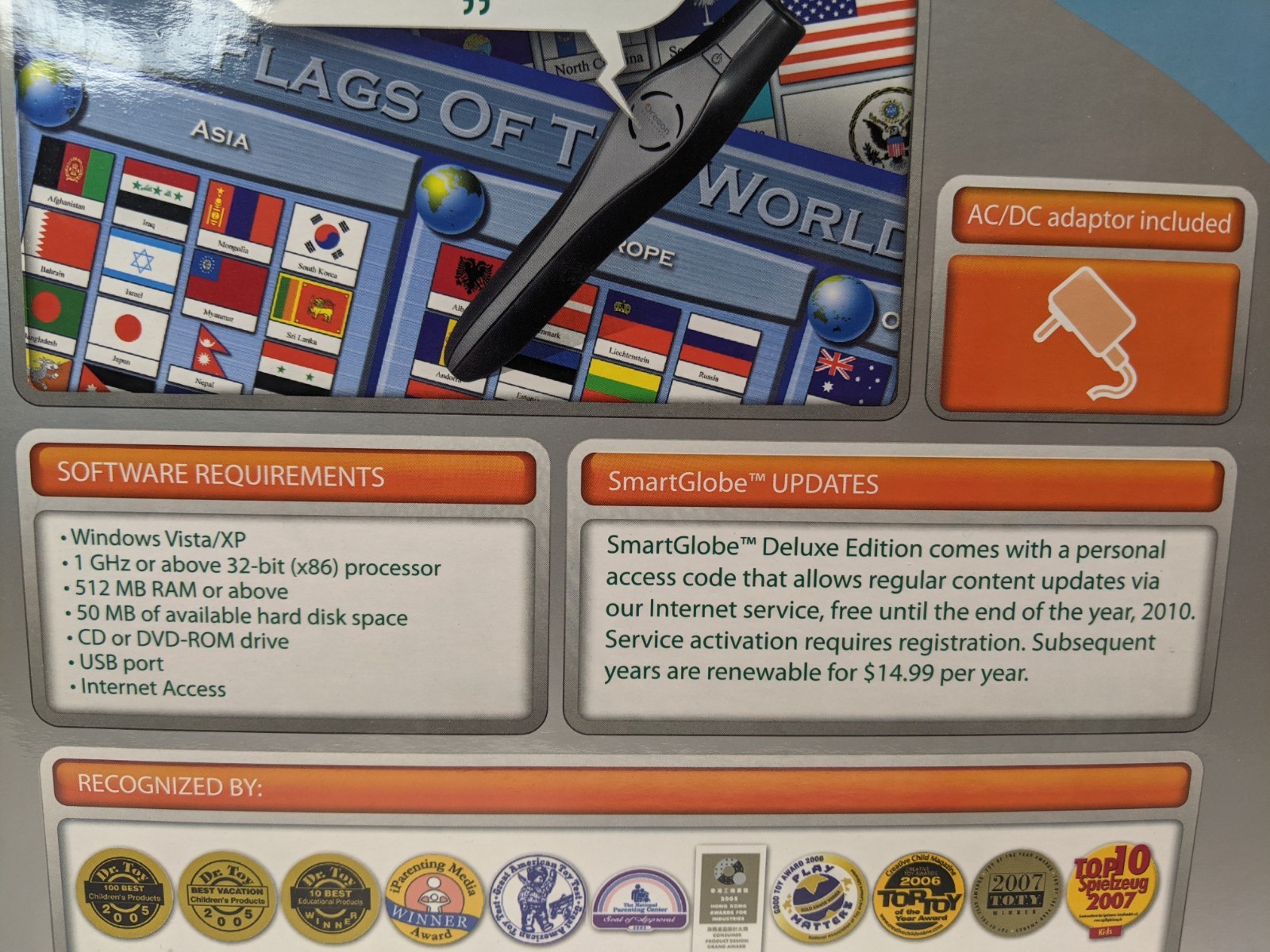 Vtg Oregon Scientific Smart Globe Geography Quiz Game Deluxe Edition NEW IN BOX