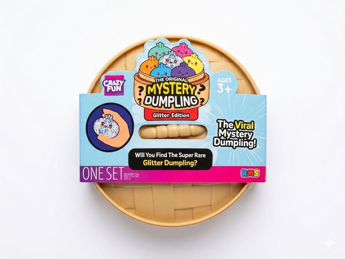 1x New! RMS Crazy Fun Squishy Bun 🪩 Glitter Edition 🪩 Mystery Dumpling Set