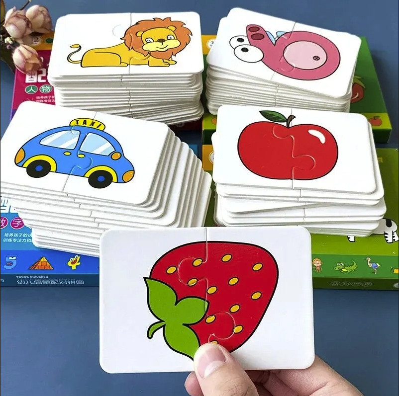 32pcs Matching Card Puzzle Kids Educational Cognitive Learning Game – NEW
