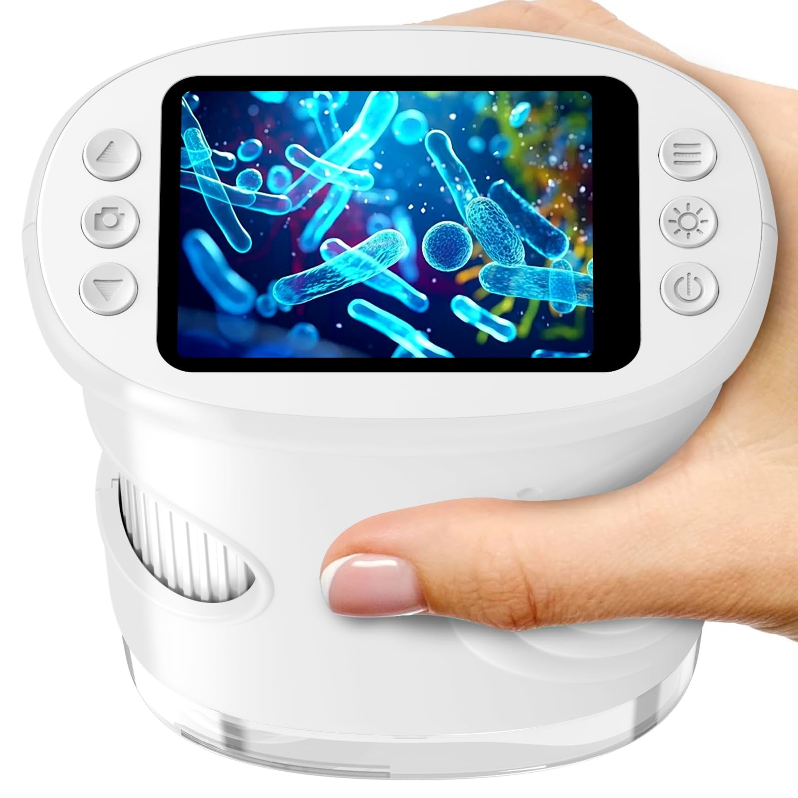 Handheld Microscope for Kids with 2.0″ IPS Screen, Digital Outdoor White