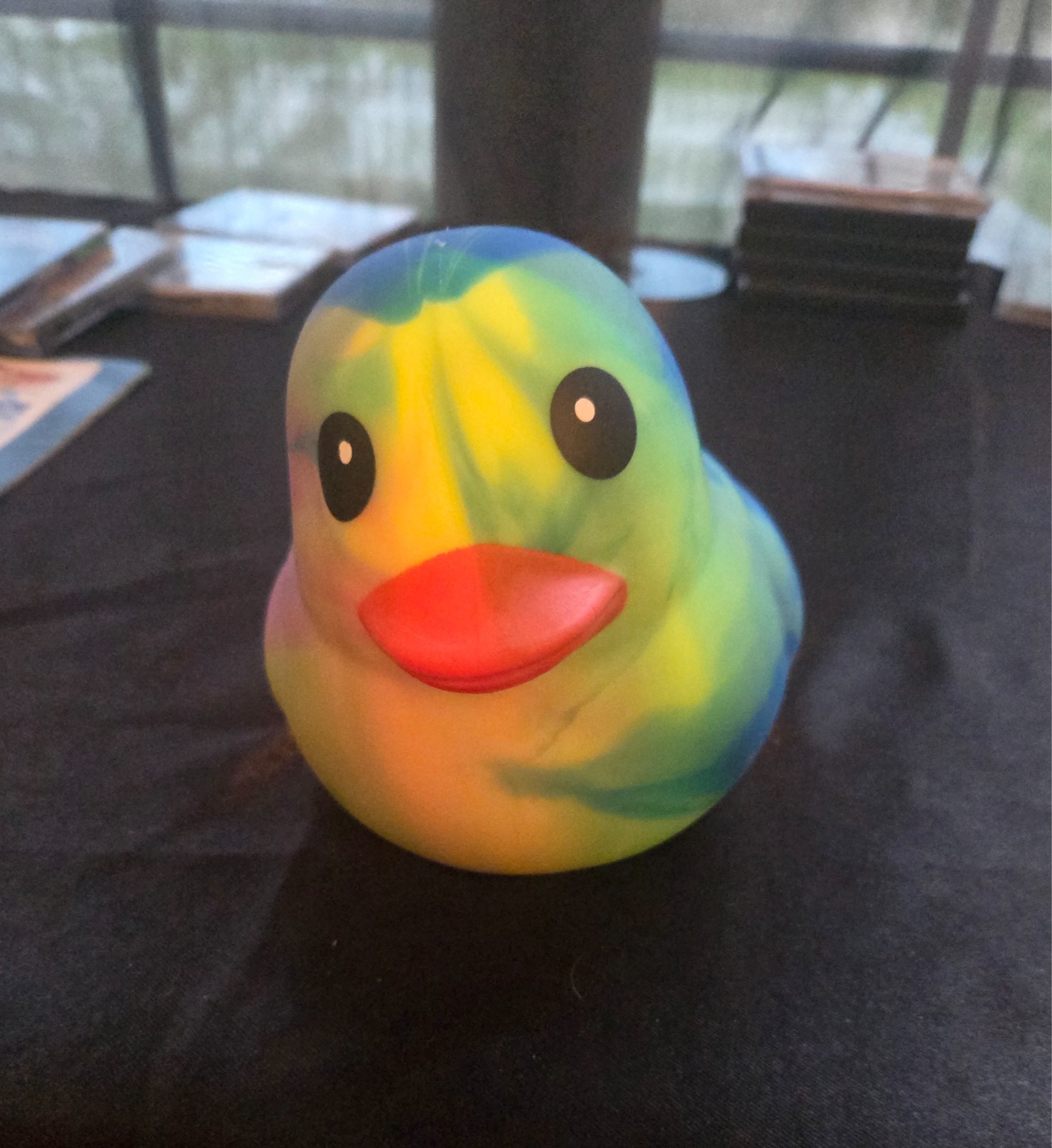 Jumbo Squeezy Duck – Tie-Dye Blue Squishy Stress Relief Toy – New