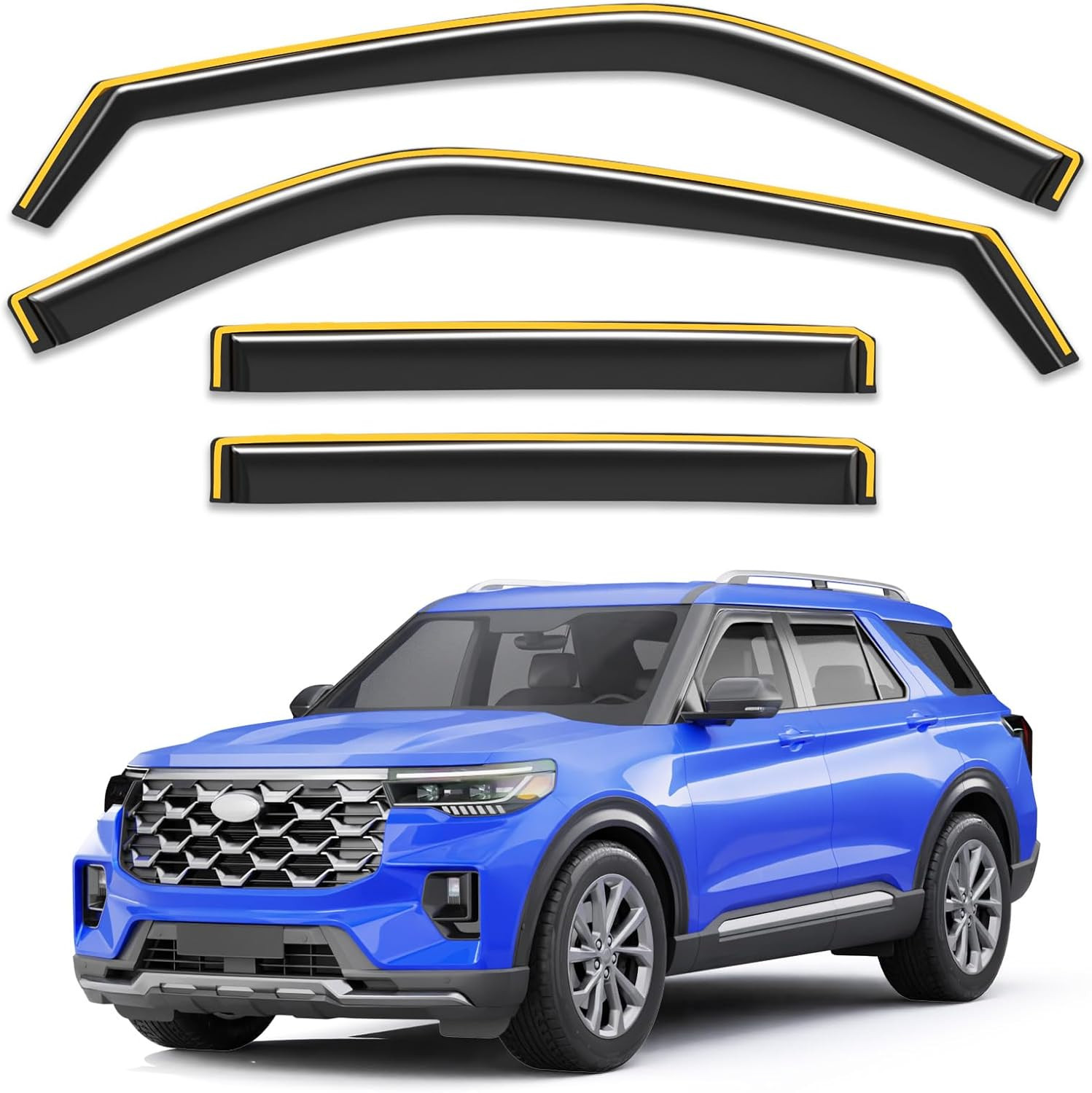In-Channel Window Rain Guards Fit for Ford Explorer 2020 2021 2022 2023 2024 202