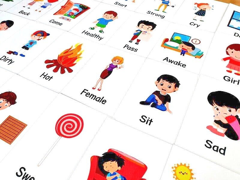 Printable Illustrated English Opposite Words – A4 / A5 Sizes