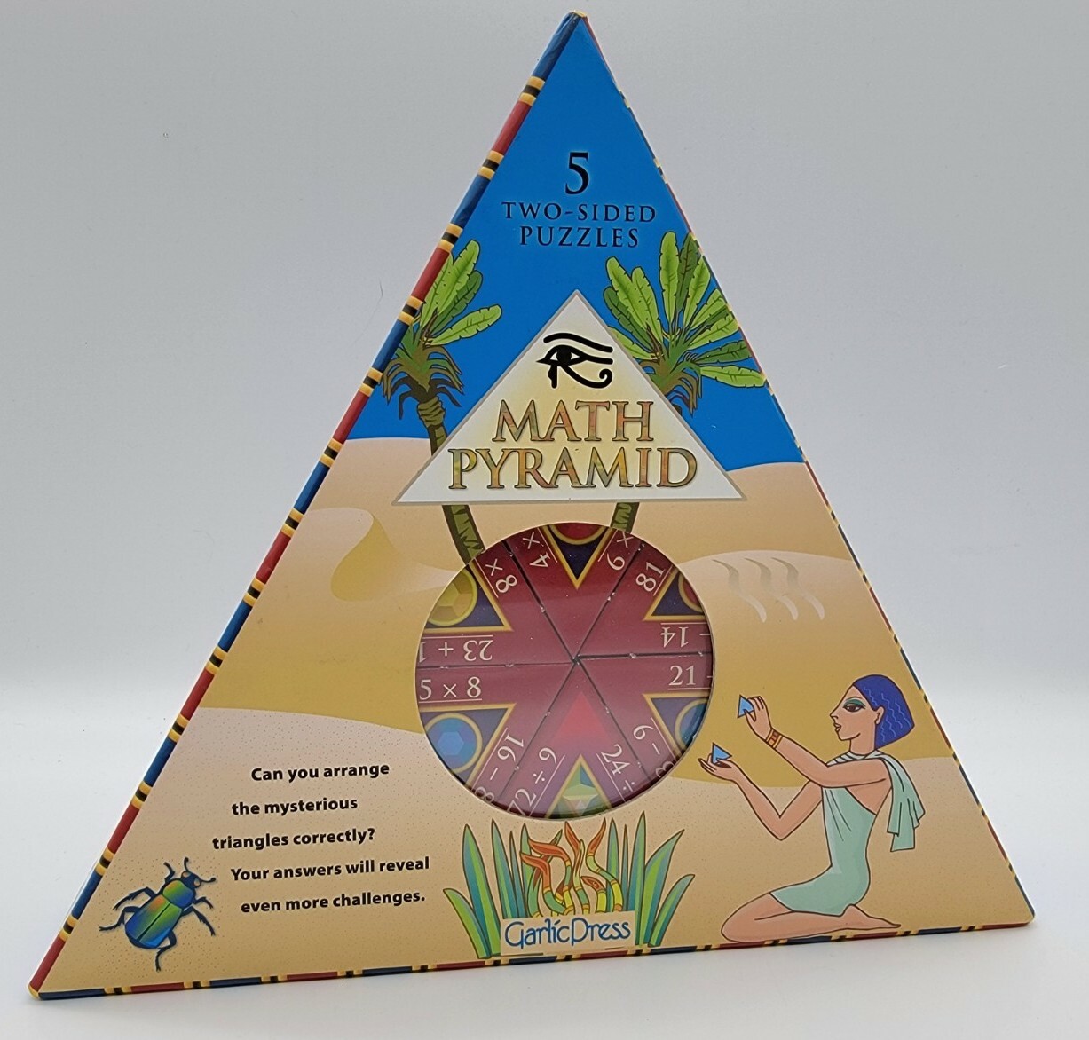 Five 2 Sided MATH Pyramid Puzzles Math and Logic, Educational Learn New!