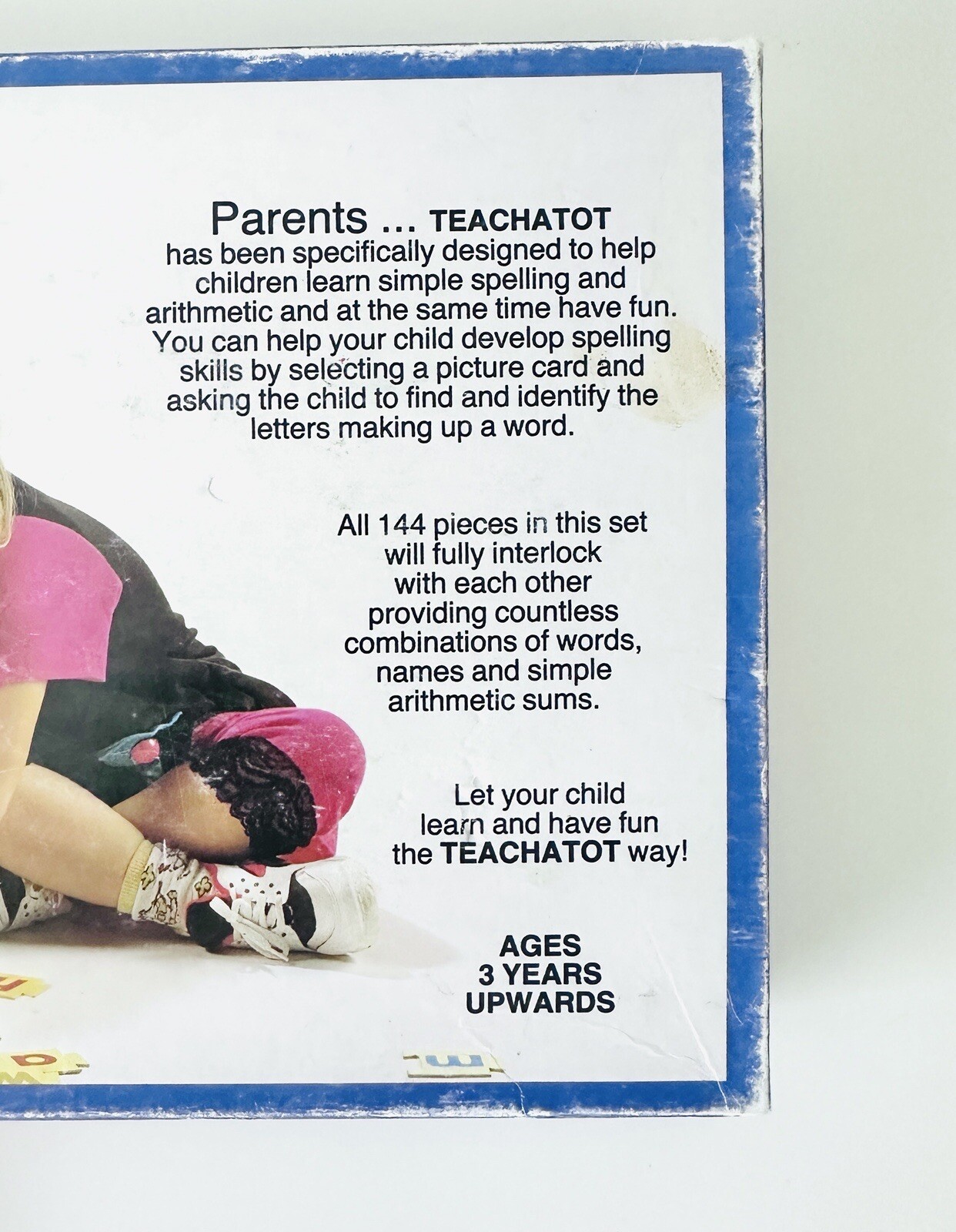 VTG Teach a Tot Game Spelling Arithmetic Learning Interlocking Cards Holdson ‘93