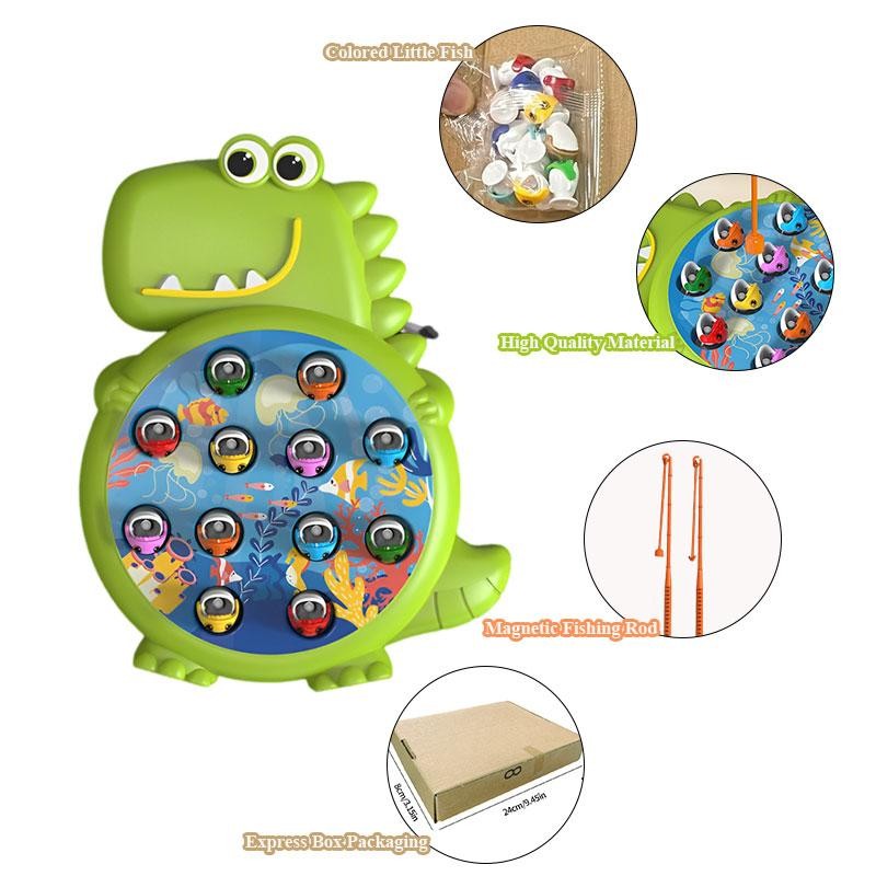 Dinosaur Magnetic Fishing Toy Set – Montessori Educational Kids Game with Rod