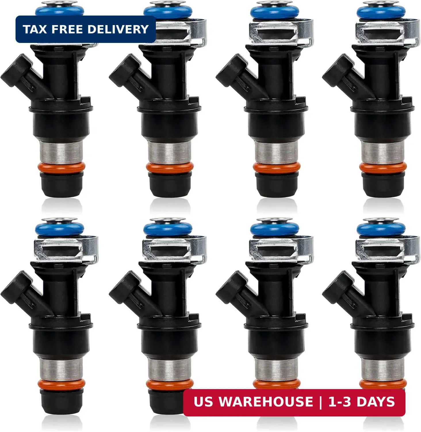 4.8 5.3 6.0 Fuel Injector 4 Holes 8Pcs, Compatible with 1999-2006 Chevrolet Silv