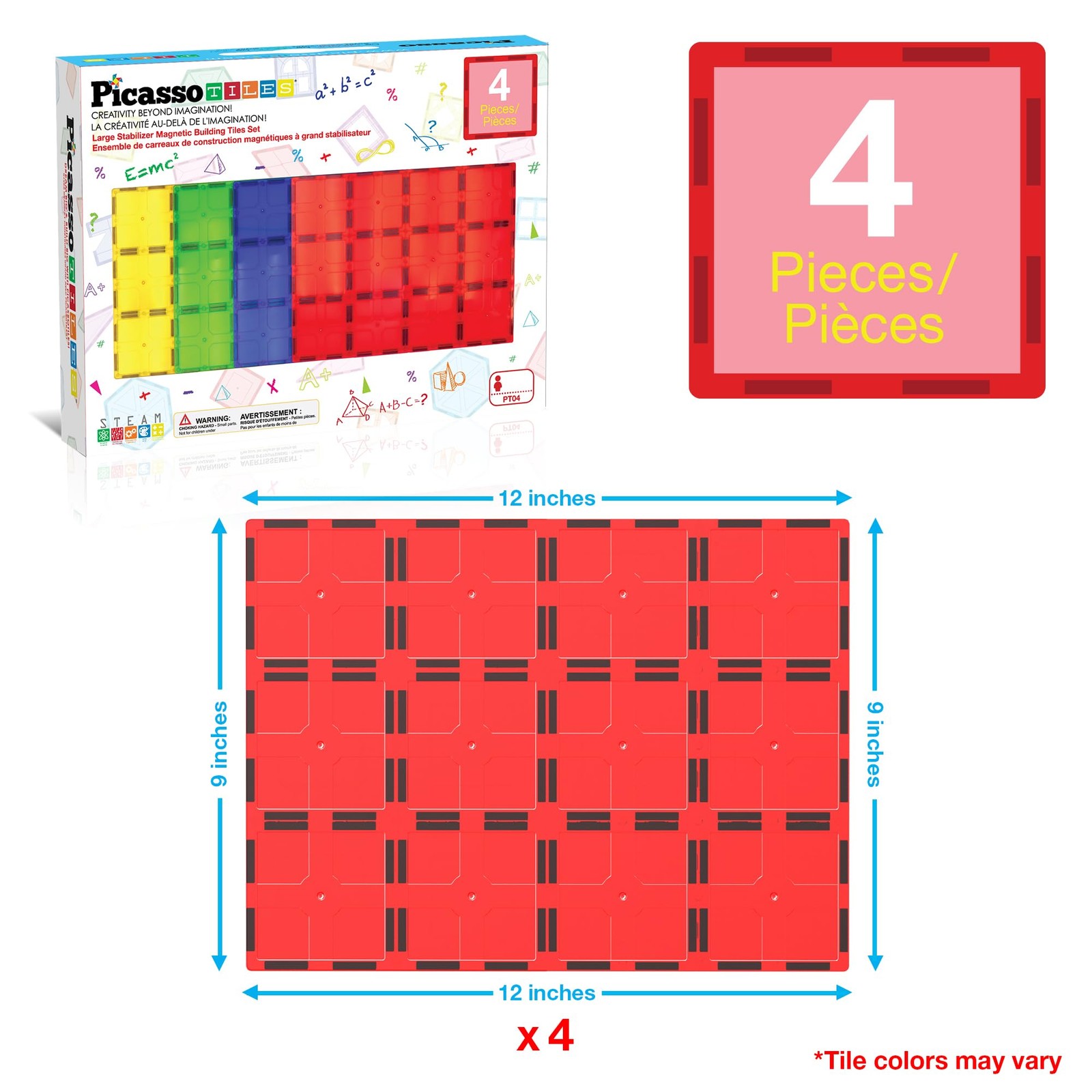 PicassoTiles Magnetic Building Block Tiles Supersize Stabilizer Base Toy Large