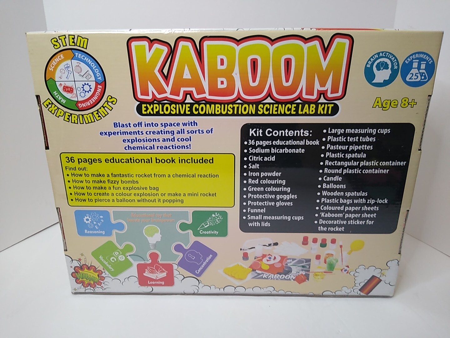 Playz Kaboom! Explosive Combustion Science Lab Kit 25 Experiments New And Sealed