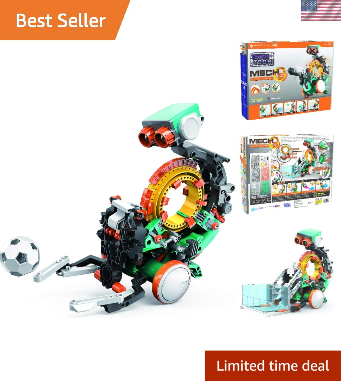 Mech-5 STEM Coding Robot Kit: Build & Program for Ages 10+, Eco-Friendly Fun