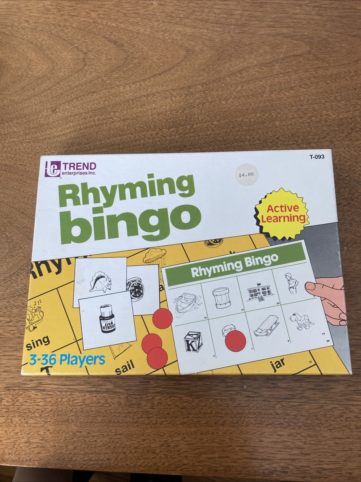 Vintage 1987 Children’s Educational Game Rhyming Bingo Trend Enterprises
