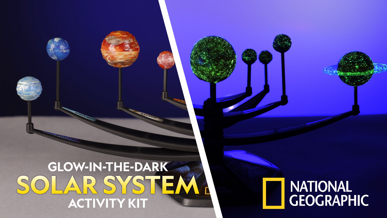 Glow-in-the-Dark Solar System Model Kit for Kids – Build & Paint 3D Planets, STE