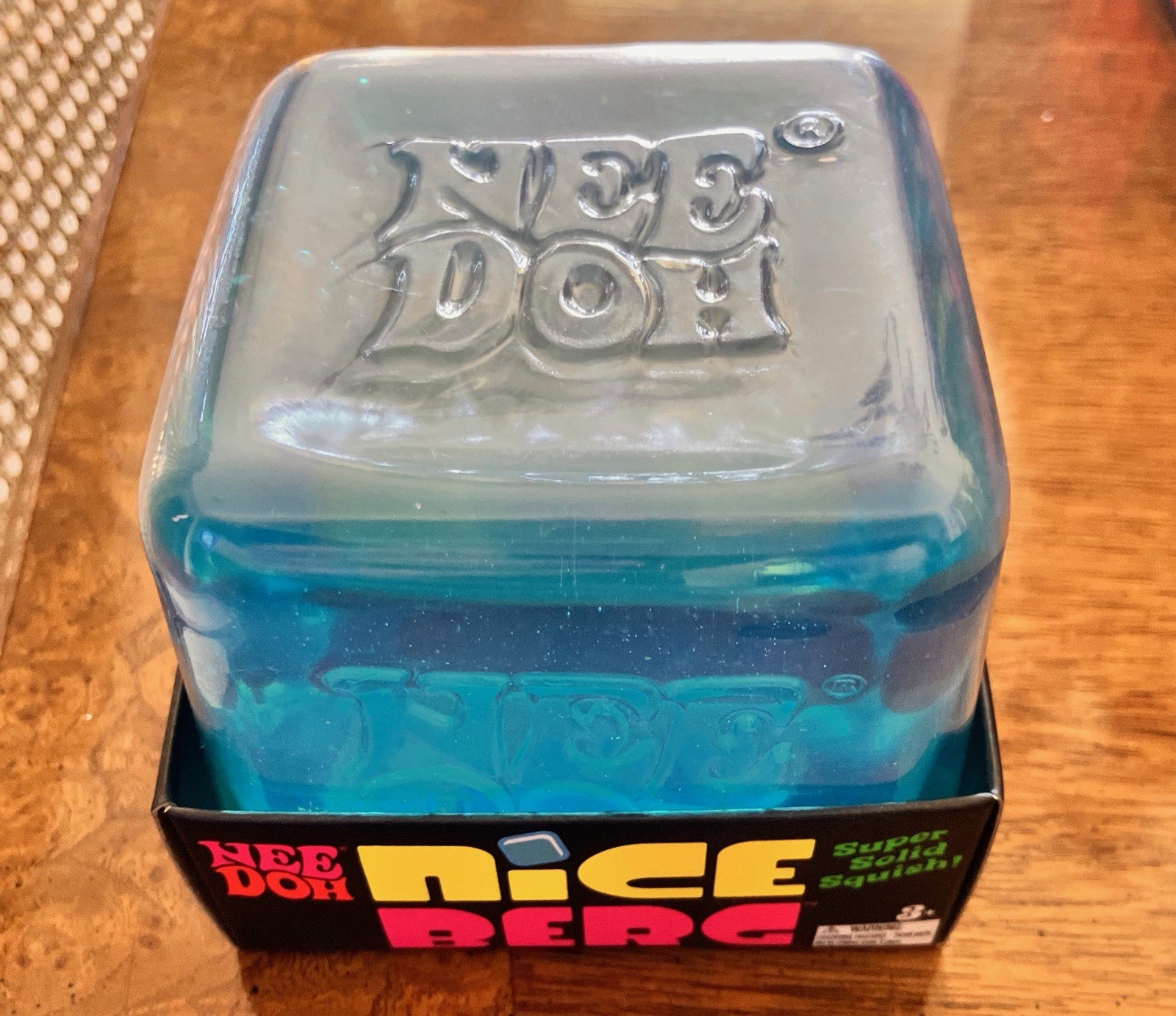 NeeDoh Nice Berg Blue XL Giant Nee Doh Niceberg Solid Tik Squish Cube Ice Block