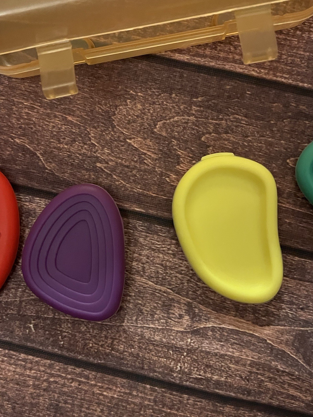 6 Pc Silicone Kids Fidget Toy Sensory Stress Relief Worry Stones Texture + Case