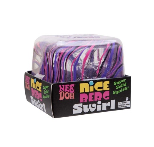 NeeDoh Nice Berg Swirl XL Giant Squishy Swirl Cube Pink Purple Black New