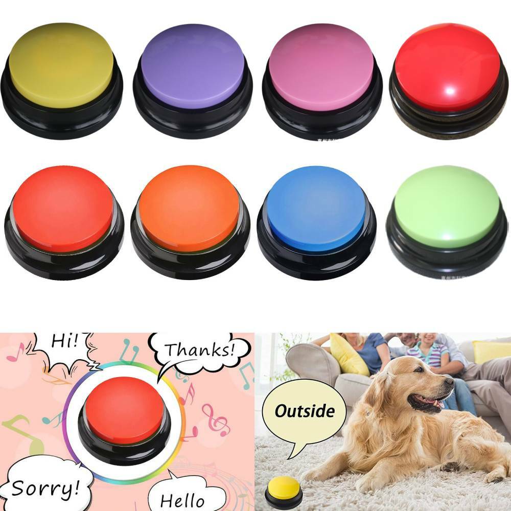 11Pcs Voice Recording Sound Button Recordable Talking Answer Buzzers Pet Dog Toy
