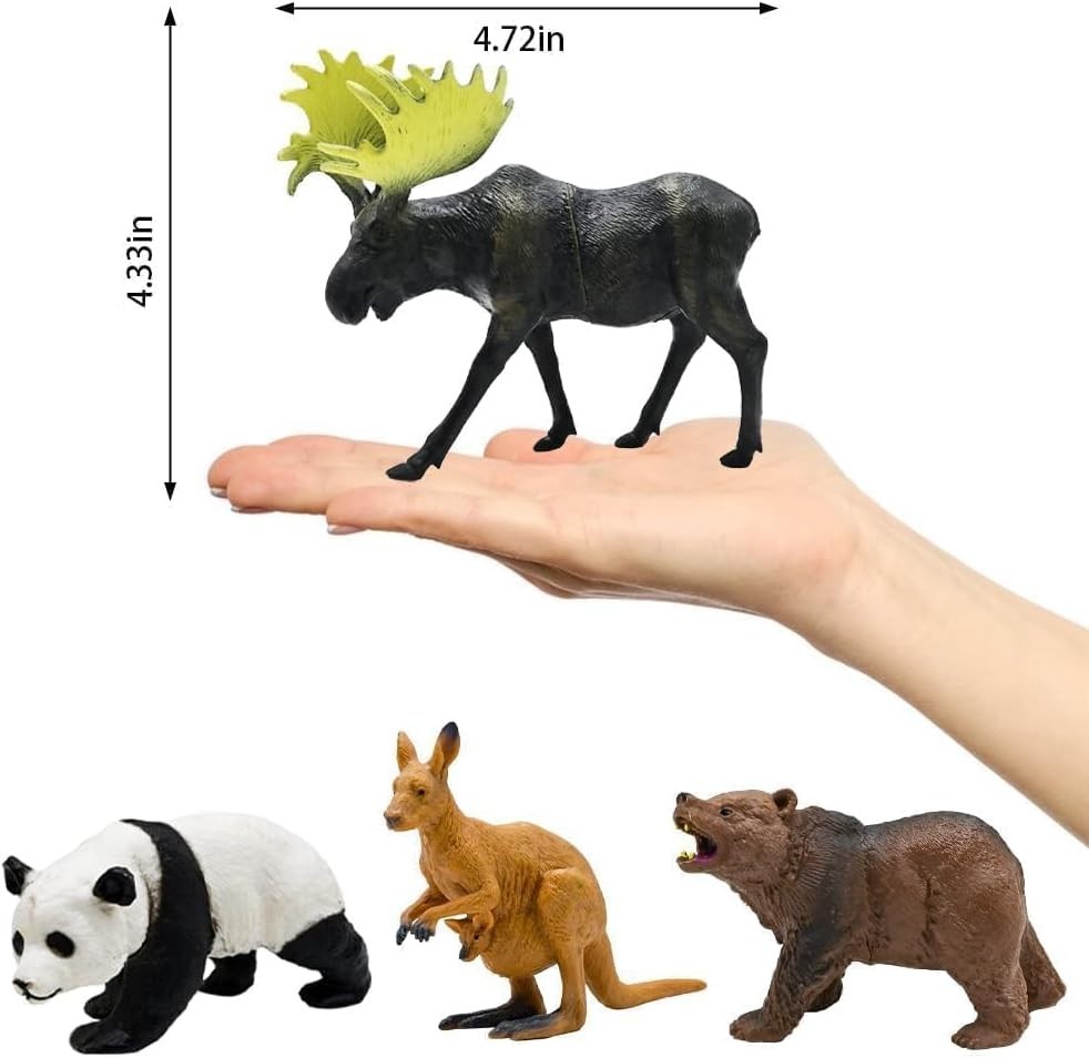Safari Animals Figures Toys, Realistic Wild Zoo Animal Figurines, Plastic Afr…