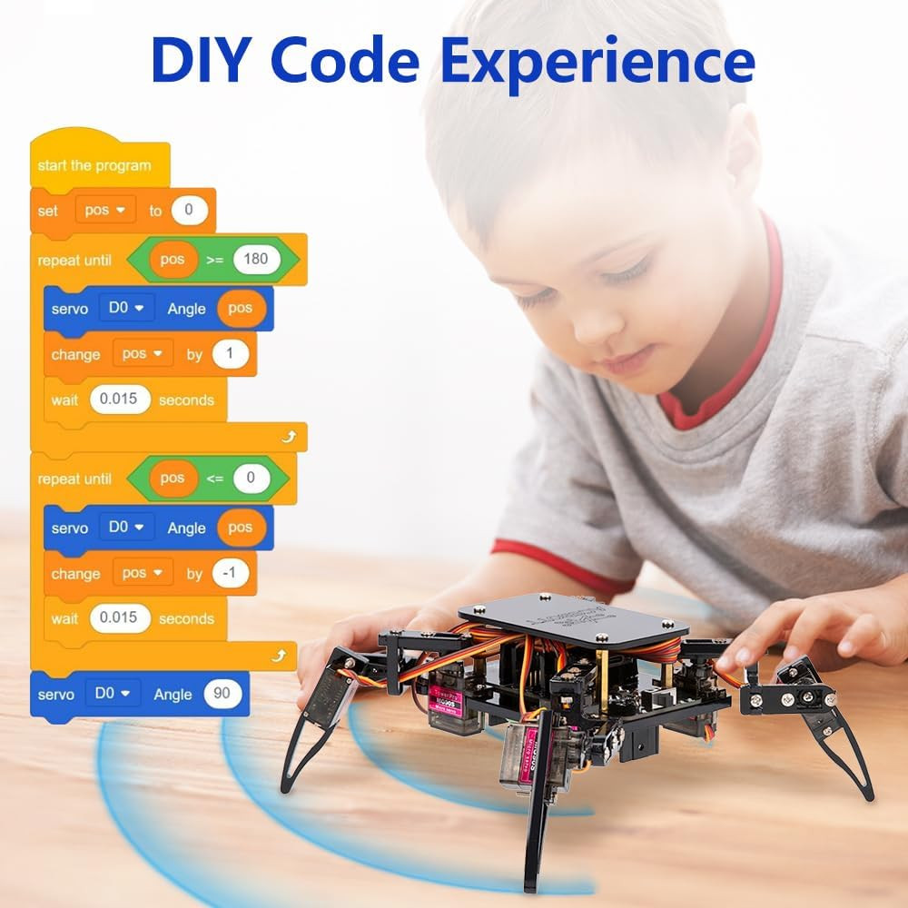 STEM Robotics Science Kits for Adults, ESP8266 Spider Robot Building Kit, App Re