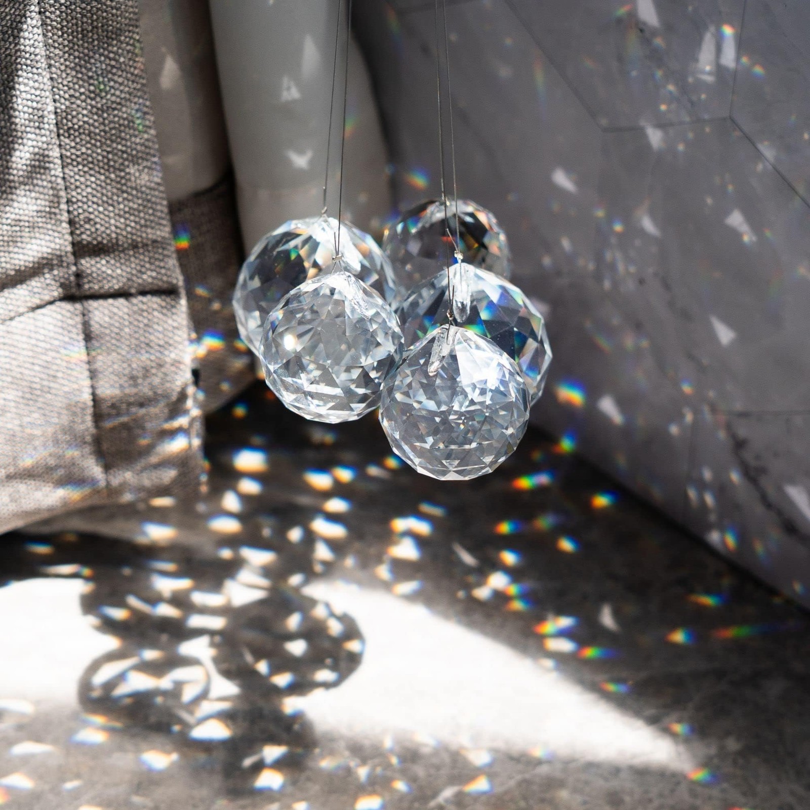 Crystal Ball Prisms 1.57″ Chandelier Suncatcher Rainbow Maker Decor 10 Pack 40mm