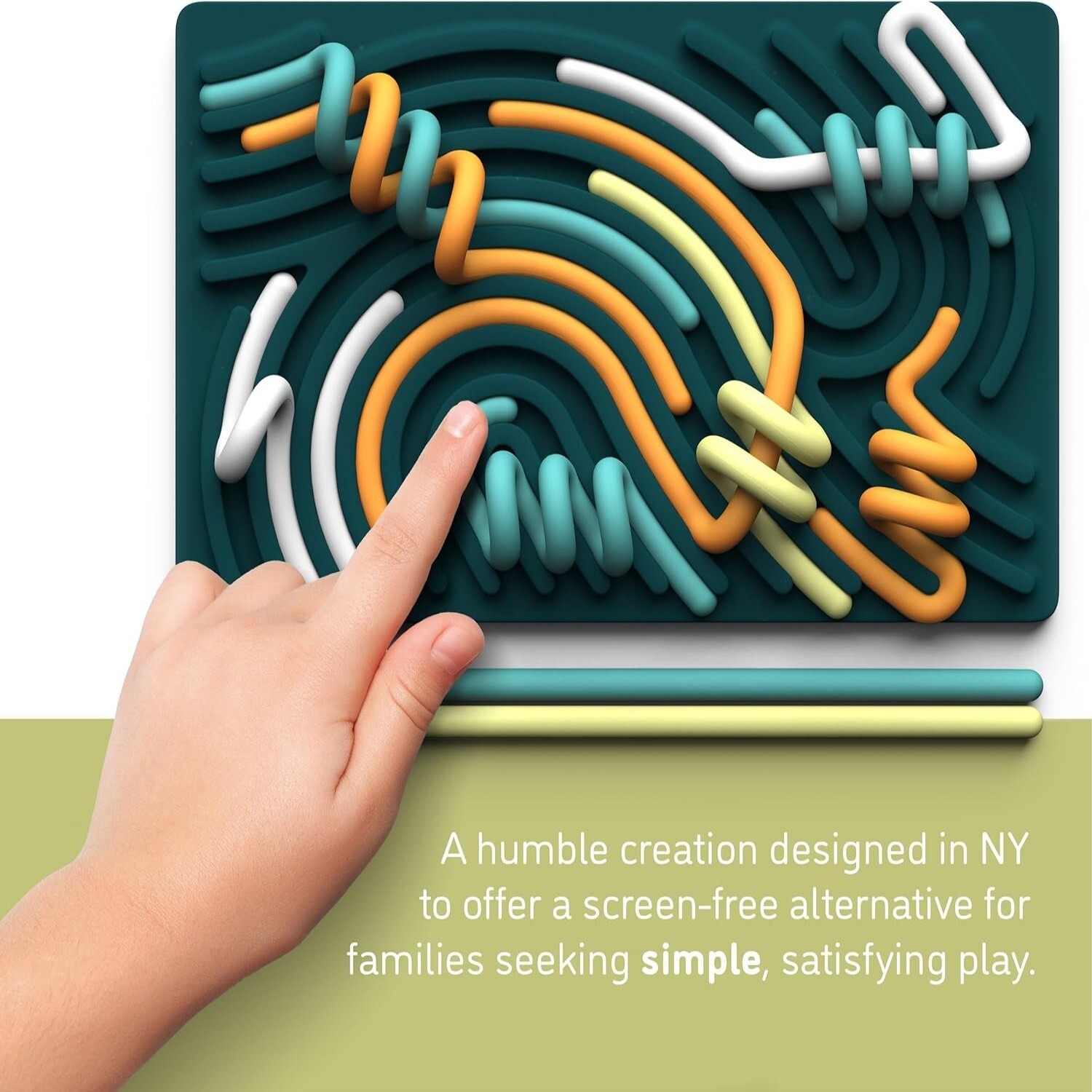 Kids Sensory Maze Toy Dual-Sided Silicone Pad with Colorful Rods Stress Relief