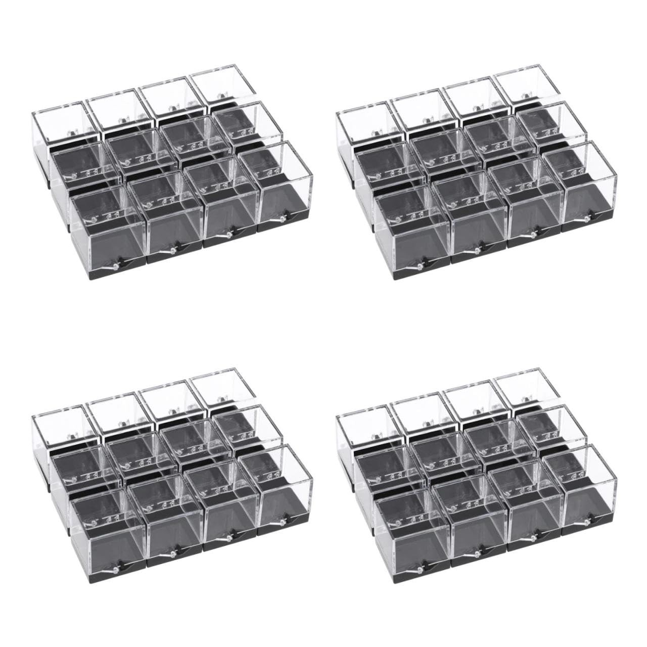 Rock Display Case Clear Mineral Display Box 5.51 Inch 48pcs Transparent Speci…