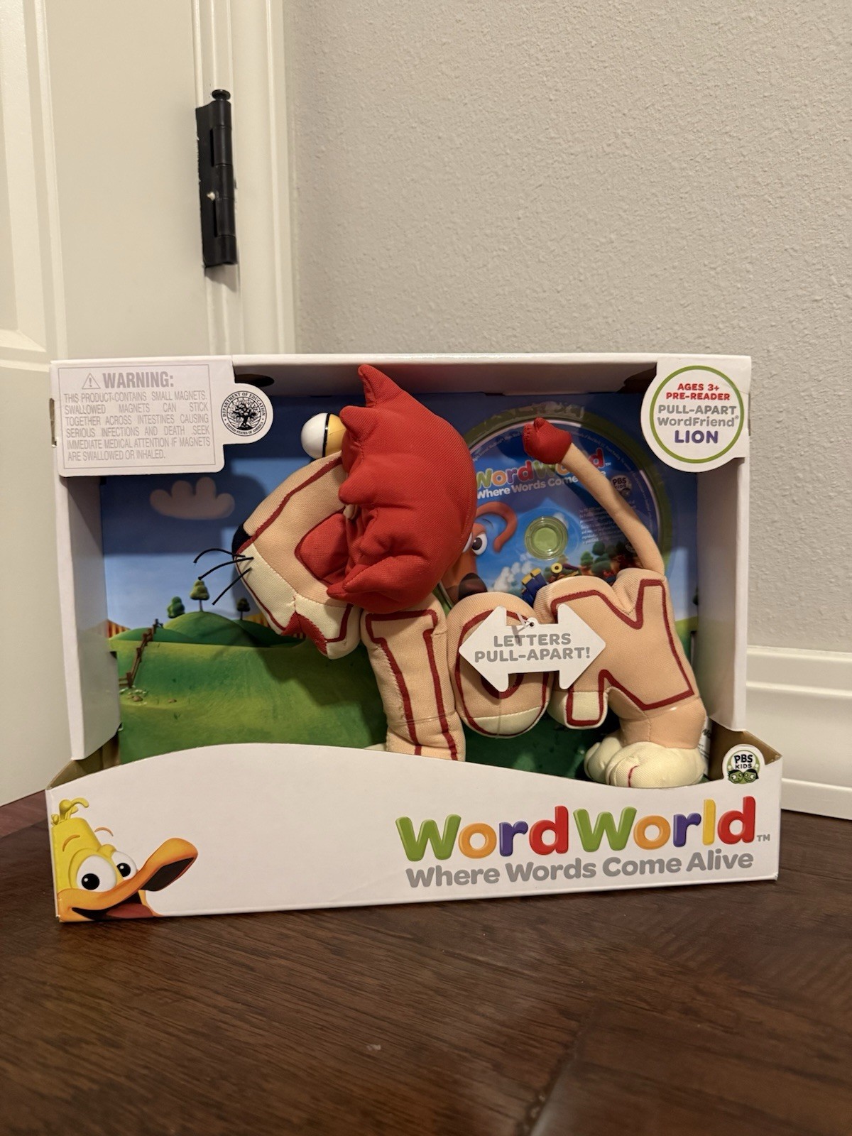 New PBS Kids Word World Lion Pull Apart Plush Toy Ages 3 and Up